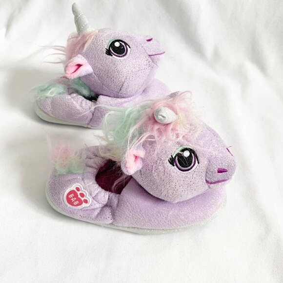 5/$25 NWOT Build a bear purple unicorn house slippers booties - small‎ (10-11) - Picture 5 of 6